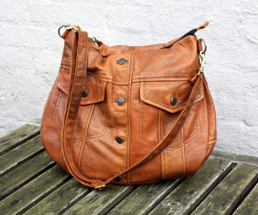 Brown soft lamb leather bag